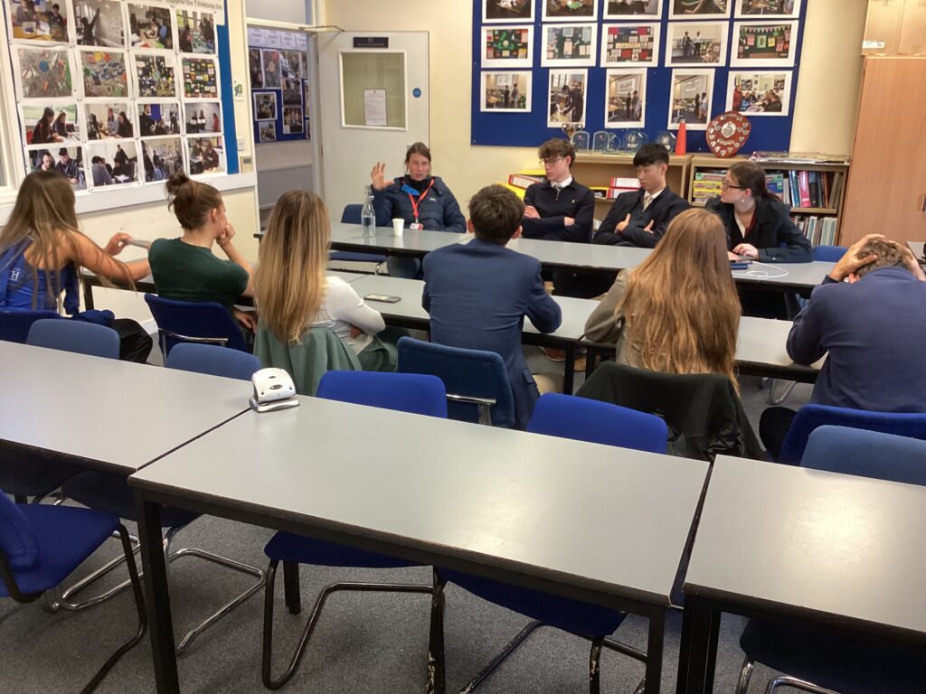 students sat in a classroom