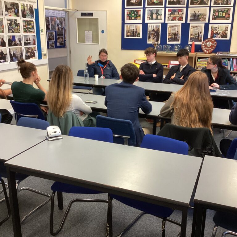 students sat in a classroom