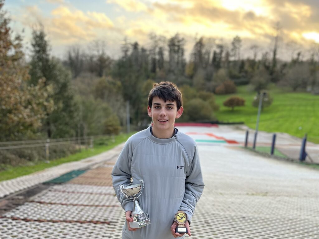student on dry ski slope