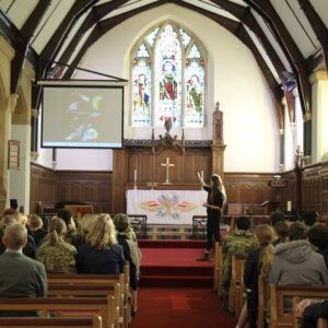 students in a church