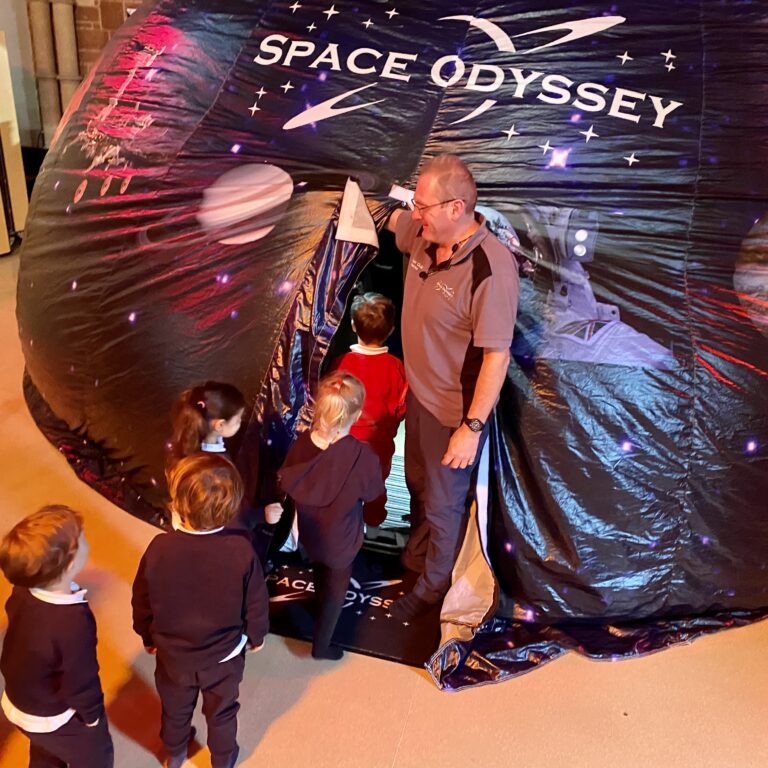 Students entering a space odyssey