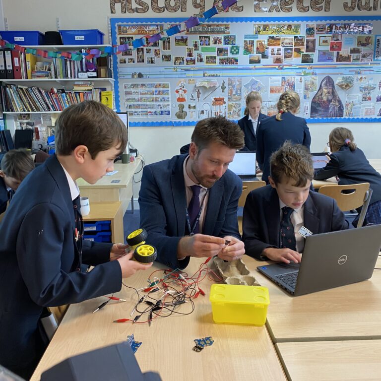 students learning about robotics