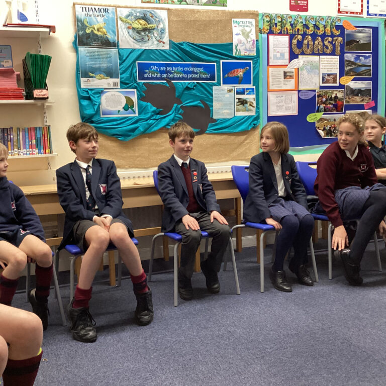 students sat on chairs