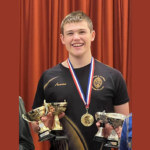 student with medals