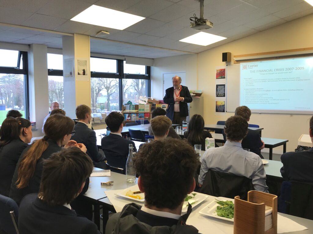 Andrew Bulley visits Exeter school
