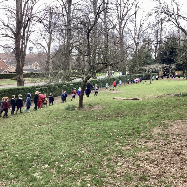 students going for a walk