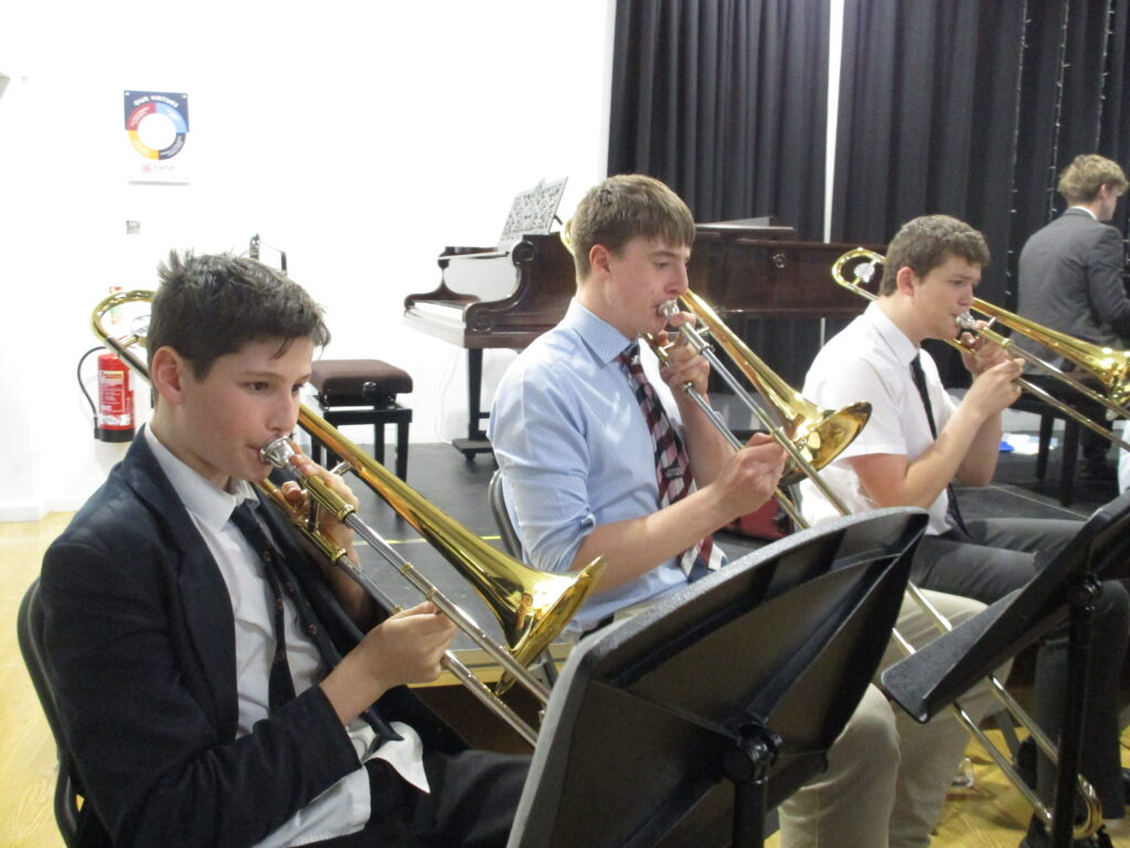 students playing trumpets