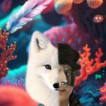 painting of dog and person