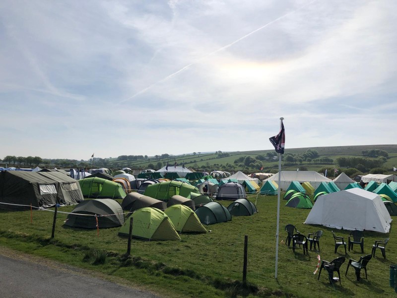 field of tents