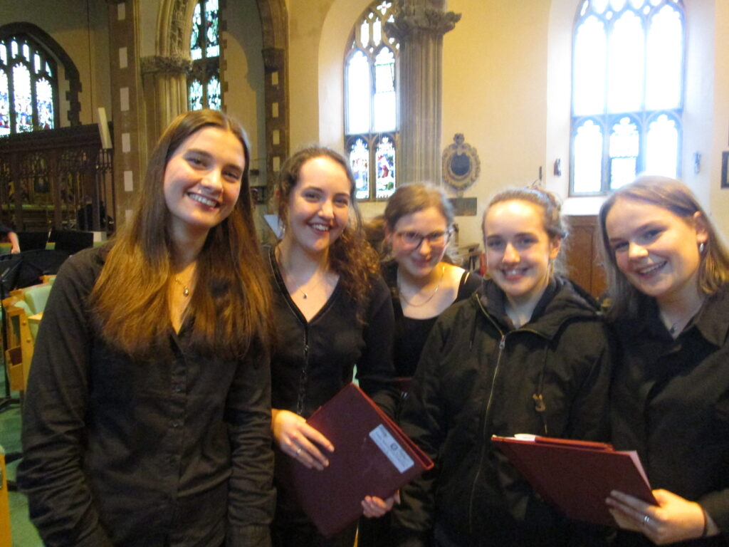 girls in church