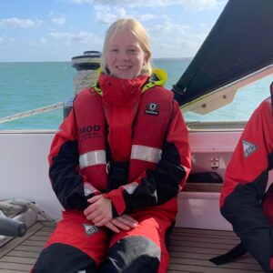 CCF Navy pupil sat on boat