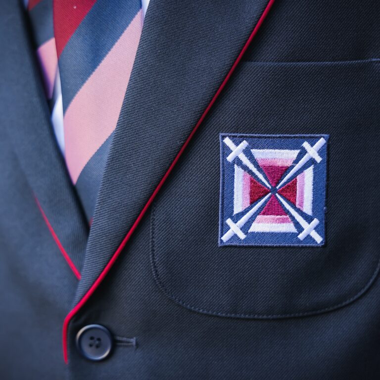 Close-up of Exeter School blazer