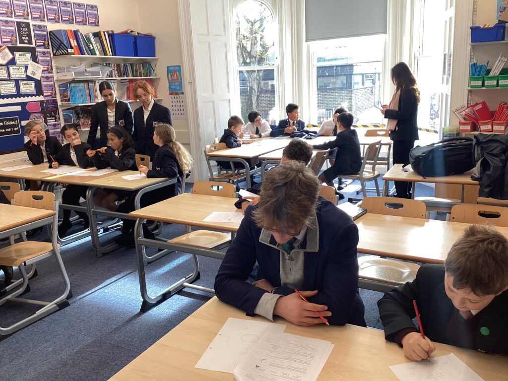 Pupils at junior school Maths enrichment club