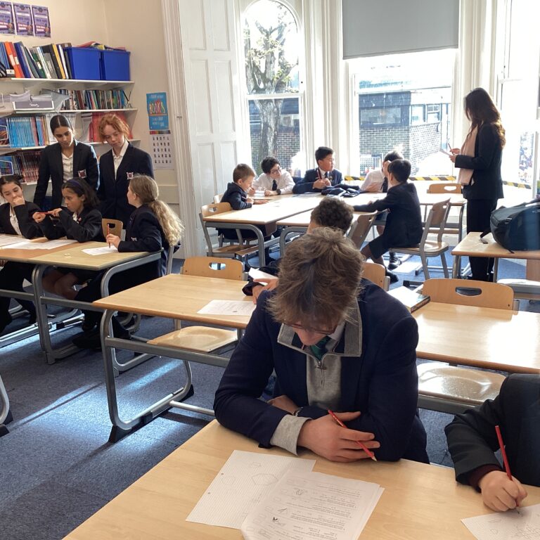 Pupils at junior school Maths enrichment club