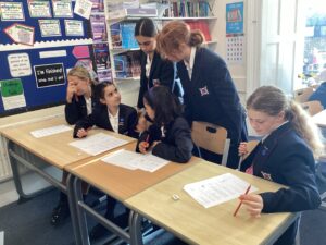 Pupils at junior school Maths enrichment club