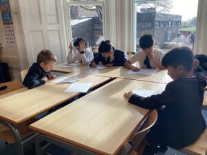 Pupils at junior school Maths enrichment club