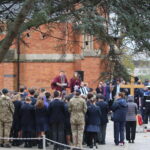 Pupils and staff gathered for Remembrance Service
