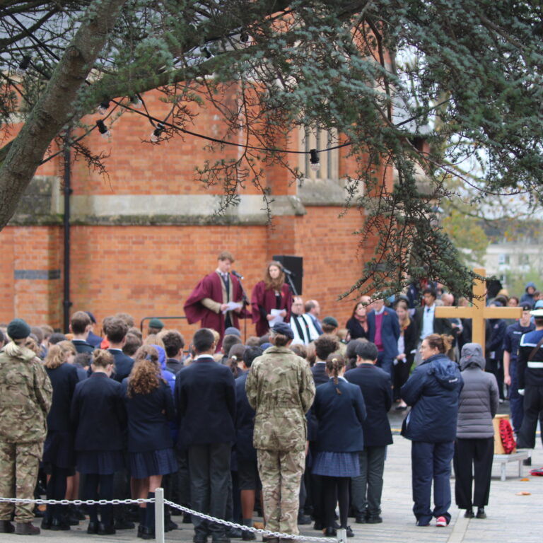 Pupils and staff gathered for Remembrance Service