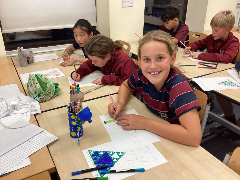 Comets club pupils doing fractals
