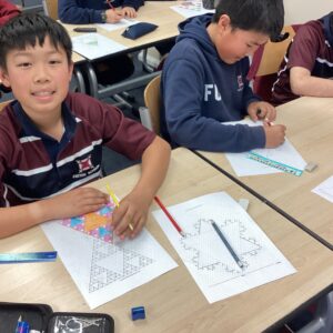 Comets club pupils doing fractals