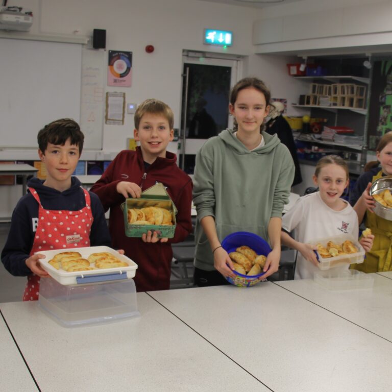 Cookery club pupils after making pasties