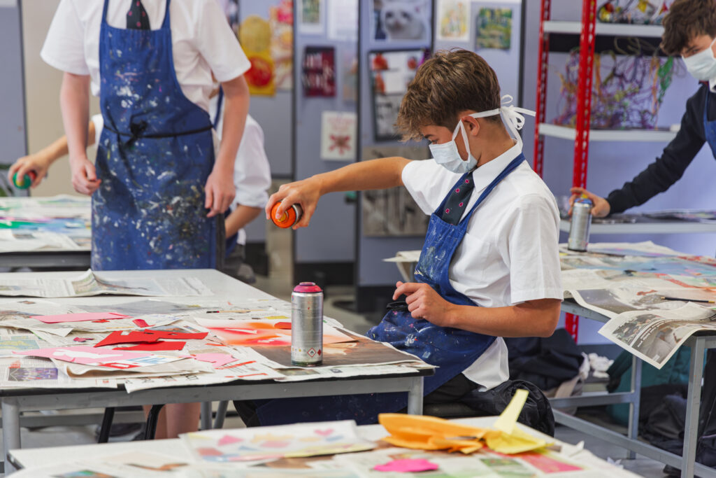 Senior school pupils studying at Exeter School independent day school