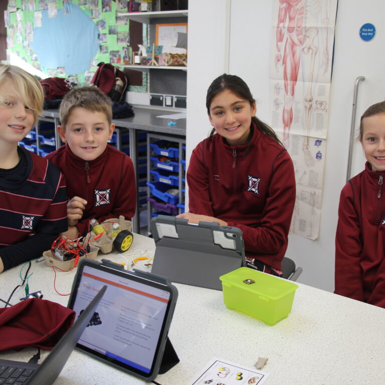Junior school pupils during Robot morning