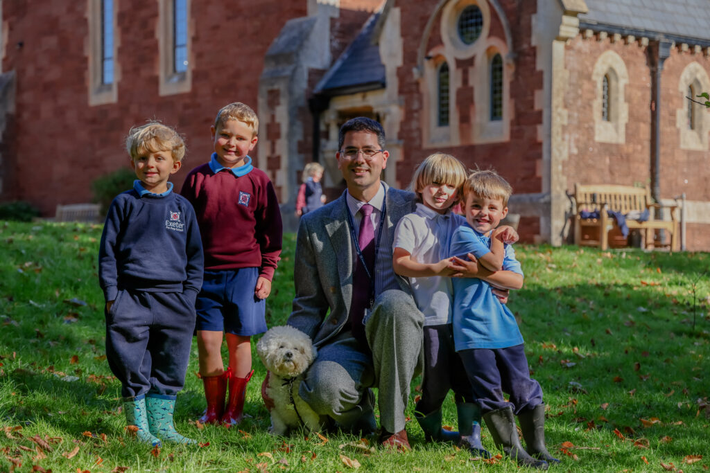 Pupils enjoying outdoor learning at Exeter Pre-Prep School in Devon